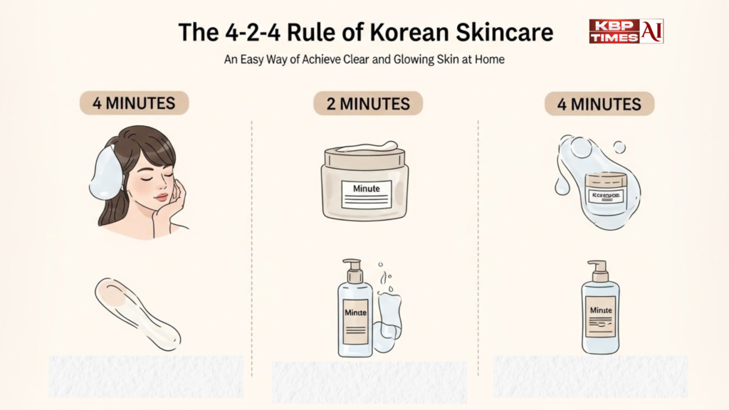 Korean skin care 4-2-4 rule