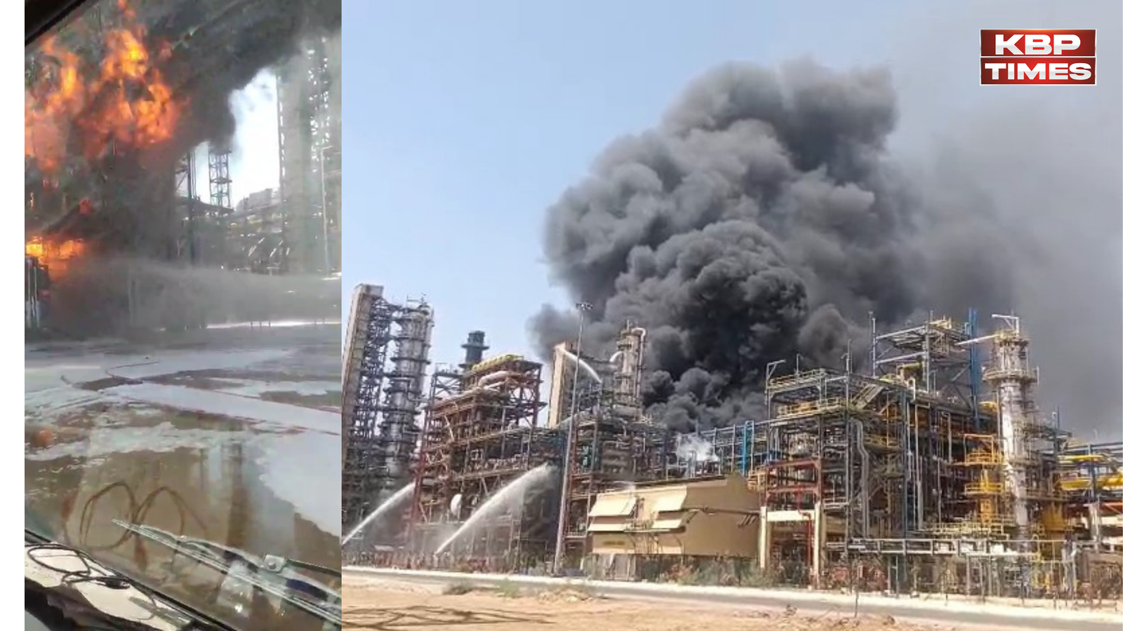 Refinary on fire