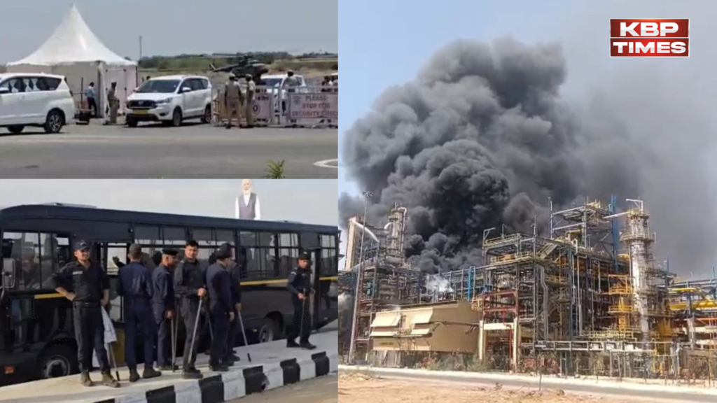 Refinary on fire
