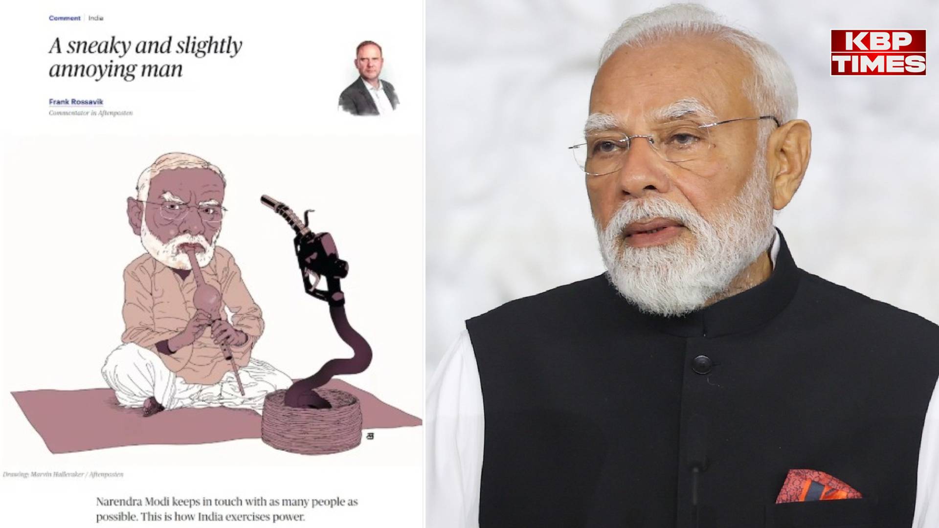 PM Modi Snake Charmer Cartoon