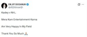 Diljit Dosanjh X Post