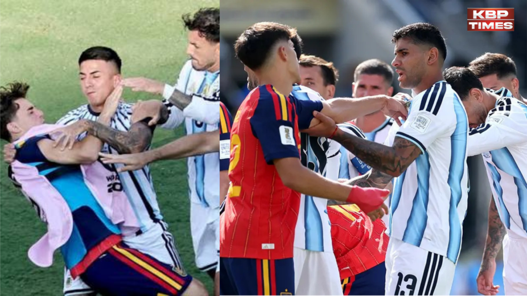 Spain and argentina players