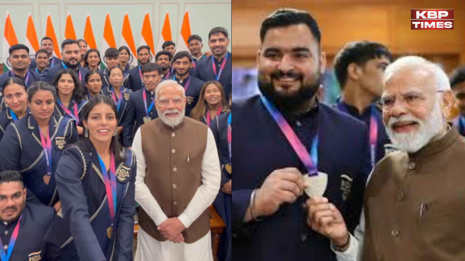 PM Modi with players