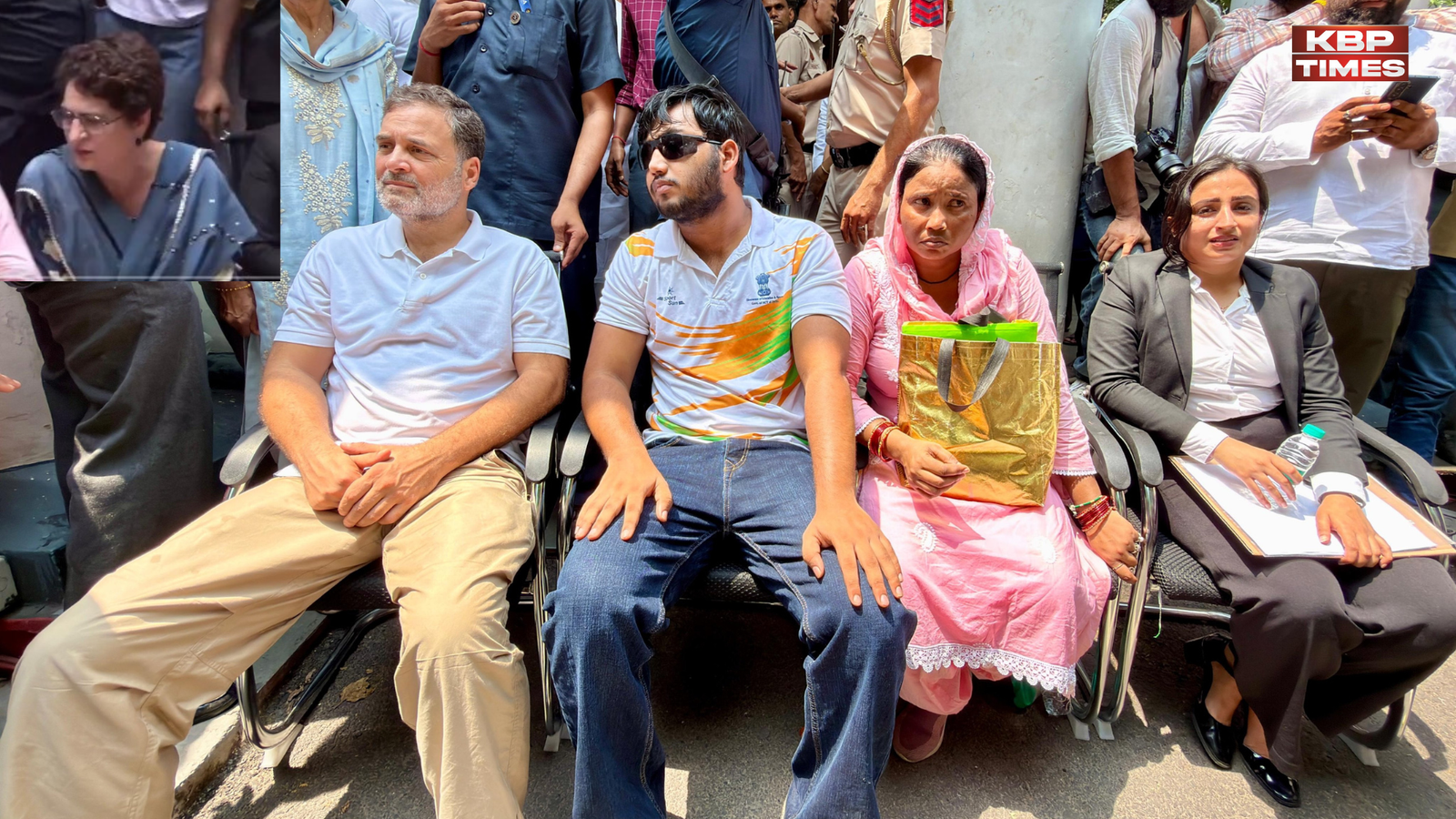 Rahul Gandhi on dharna