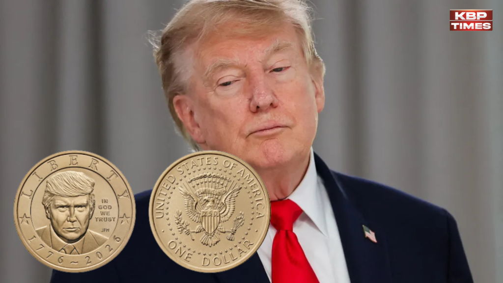 One Dollar coin of donald trump