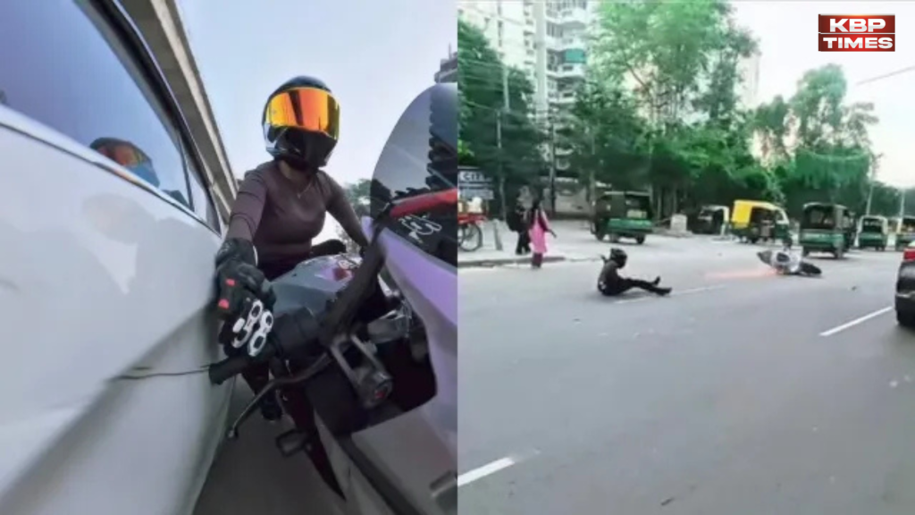 Women Bike Rider hit